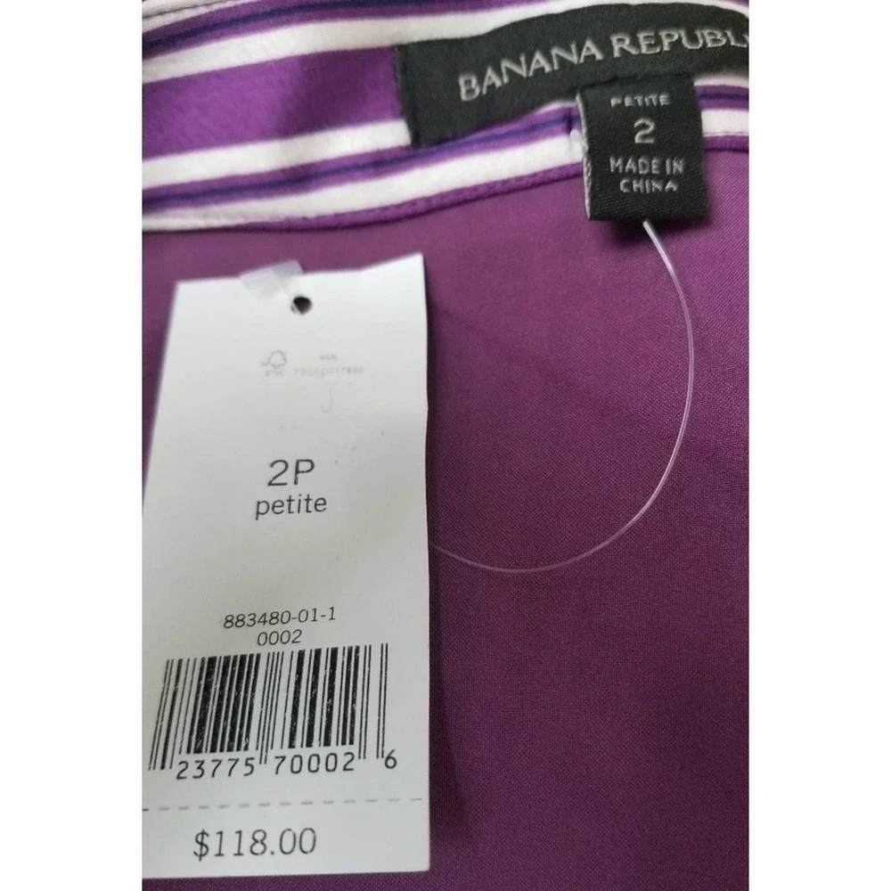 NEW! BANANA REPUBLIC striped asymmetrical skirt 2 petite.